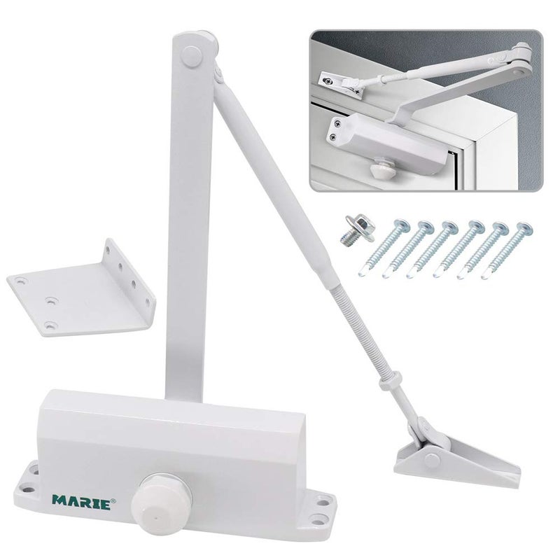 Marie Automatic Door Closer,Size 3 Adjustable Closing Speed Door Closer for 88-143 lbs Residential and Commercial Doors,with Installation Video EN1154 Certification - Image 1